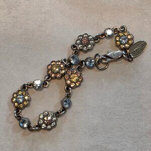 Tommassini Flower Crystal Bracelet 7 In Vintage Artsy Romantic